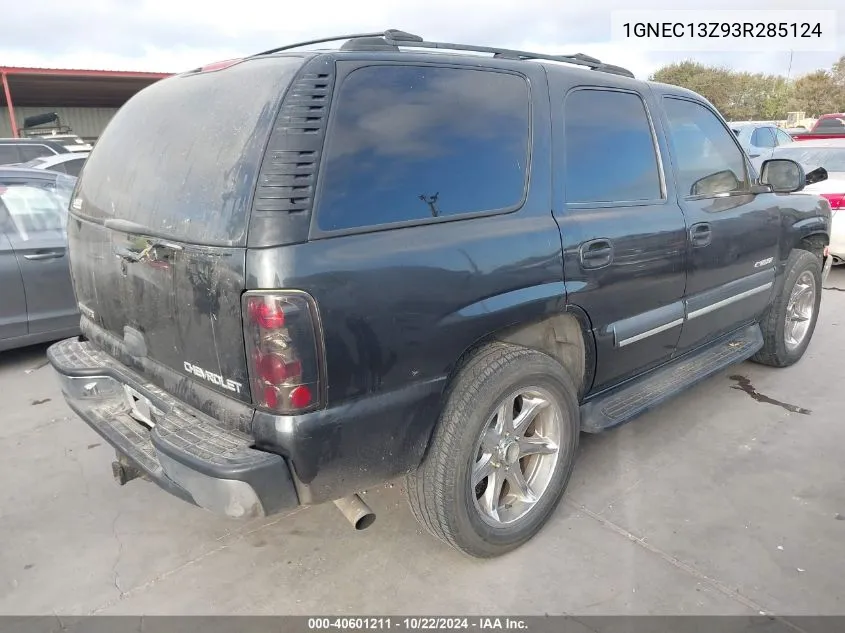 2003 Chevrolet Tahoe Ls VIN: 1GNEC13Z93R285124 Lot: 40601211