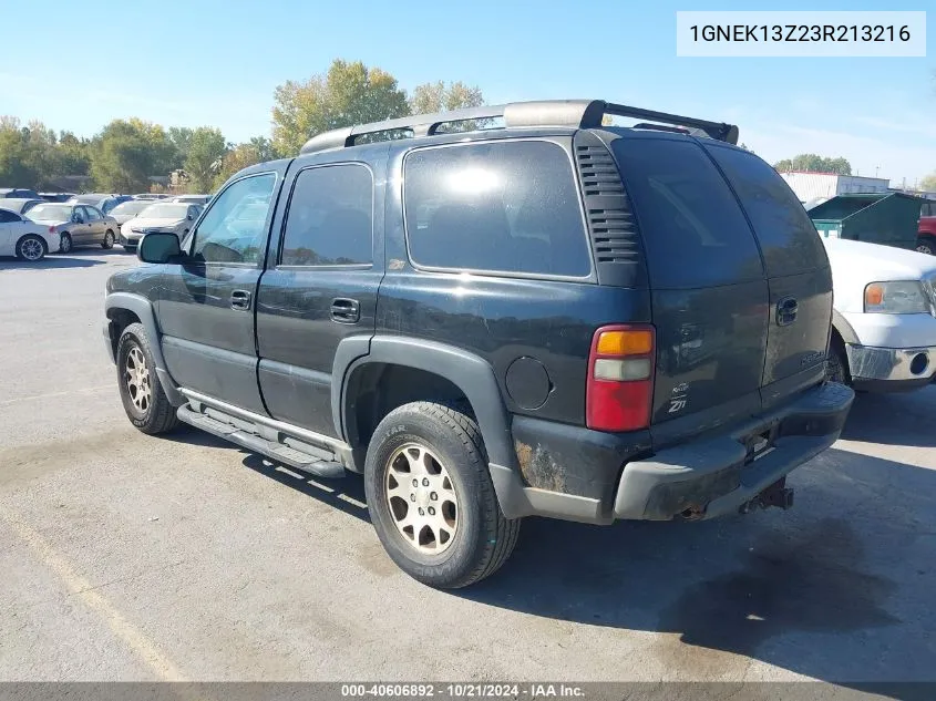 2003 Chevrolet Tahoe Z71 VIN: 1GNEK13Z23R213216 Lot: 40606892