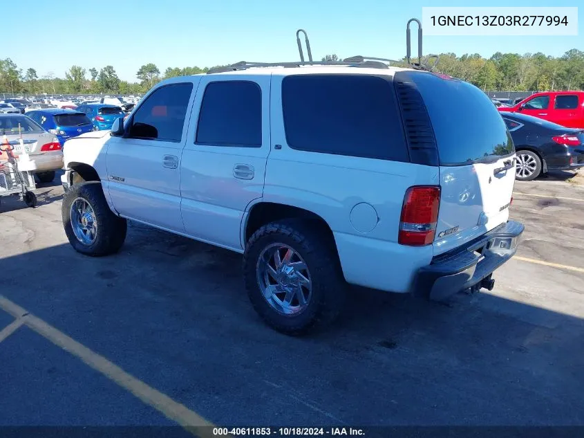 2003 Chevrolet Tahoe Lt VIN: 1GNEC13Z03R277994 Lot: 40611853