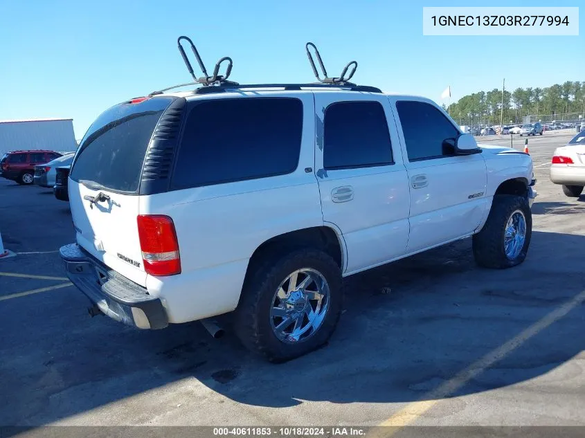 2003 Chevrolet Tahoe Lt VIN: 1GNEC13Z03R277994 Lot: 40611853