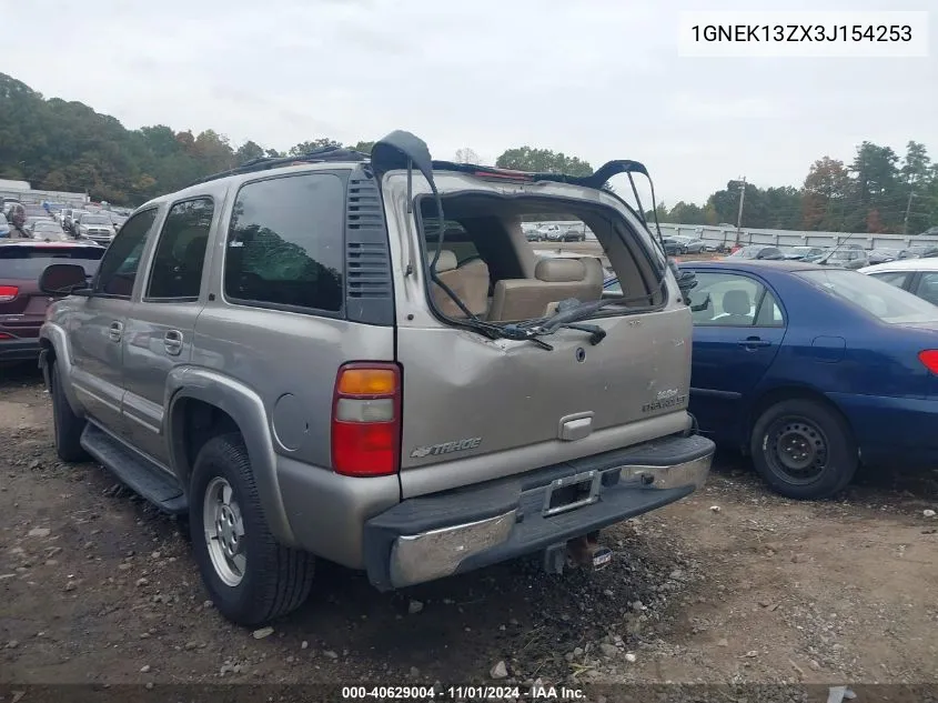 2003 Chevrolet Tahoe Lt VIN: 1GNEK13ZX3J154253 Lot: 40629004