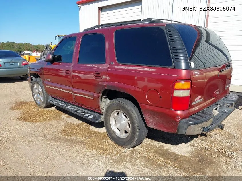 2003 Chevrolet Tahoe Lt VIN: 1GNEK13ZX3J305074 Lot: 40639207