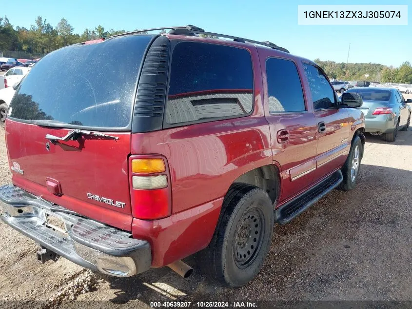 2003 Chevrolet Tahoe Lt VIN: 1GNEK13ZX3J305074 Lot: 40639207