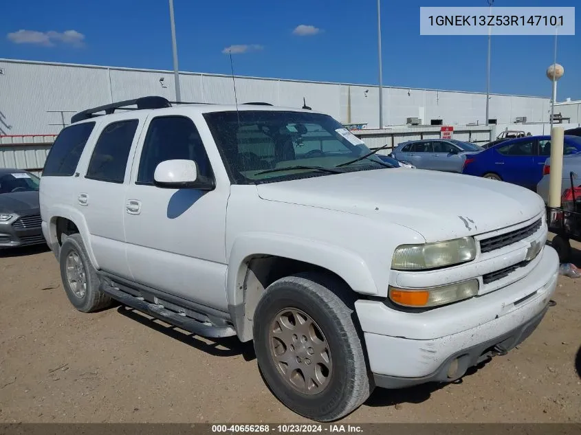 2003 Chevrolet Tahoe Z71 VIN: 1GNEK13Z53R147101 Lot: 40656268