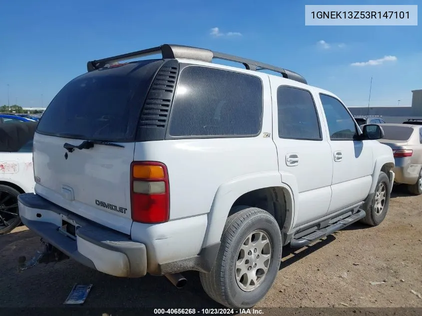 2003 Chevrolet Tahoe Z71 VIN: 1GNEK13Z53R147101 Lot: 40656268