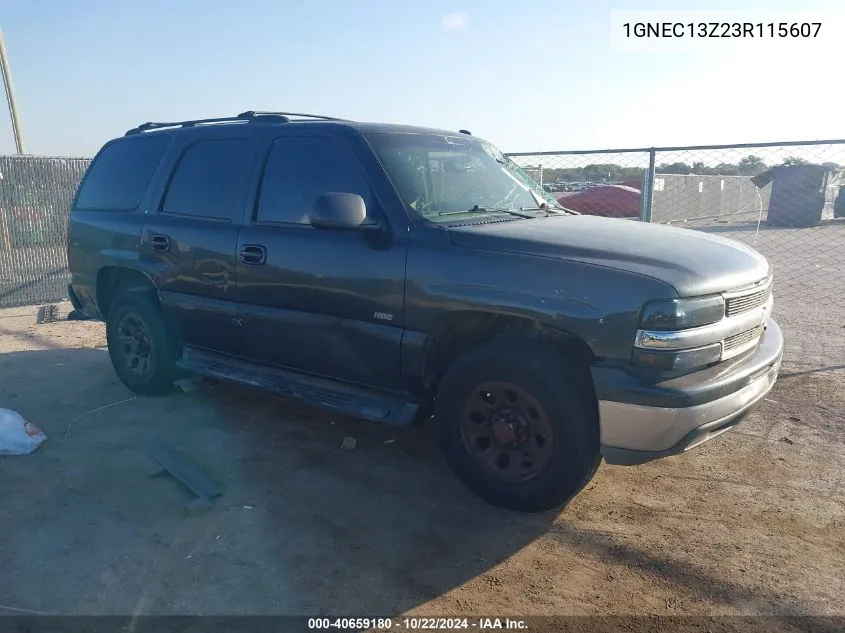 2003 Chevrolet Tahoe Lt VIN: 1GNEC13Z23R115607 Lot: 40659180