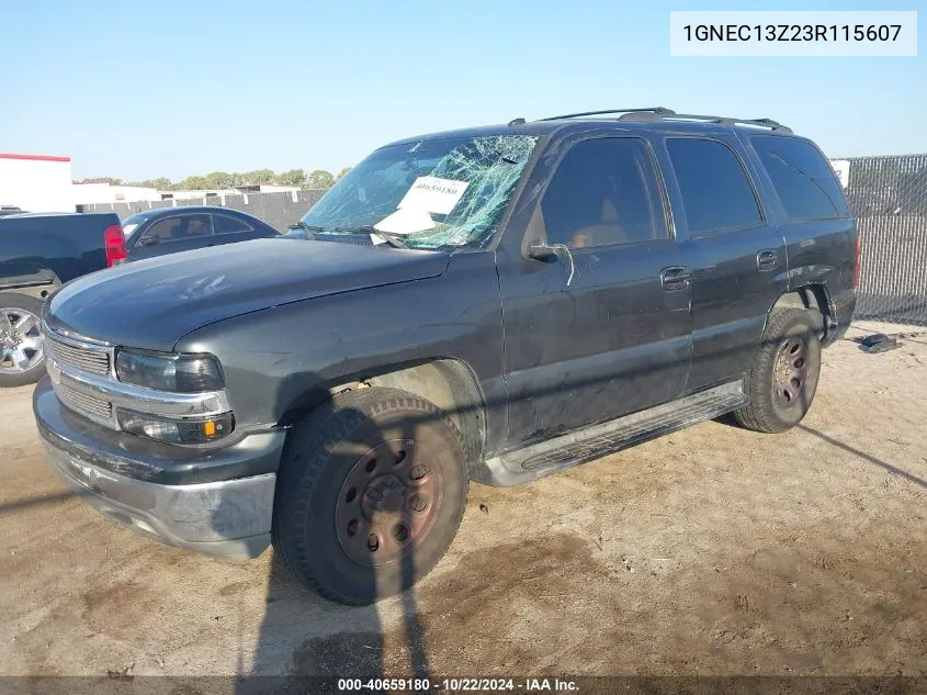 2003 Chevrolet Tahoe Lt VIN: 1GNEC13Z23R115607 Lot: 40659180