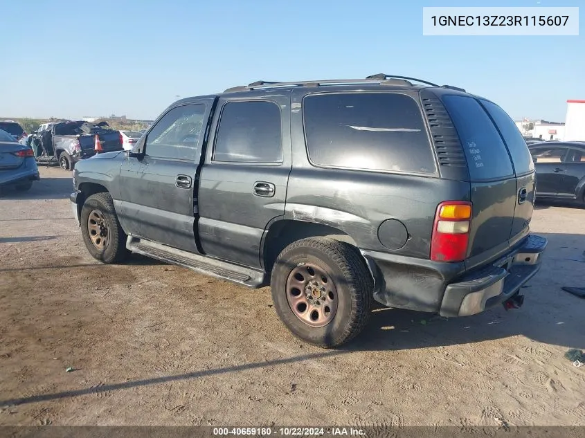 2003 Chevrolet Tahoe Lt VIN: 1GNEC13Z23R115607 Lot: 40659180