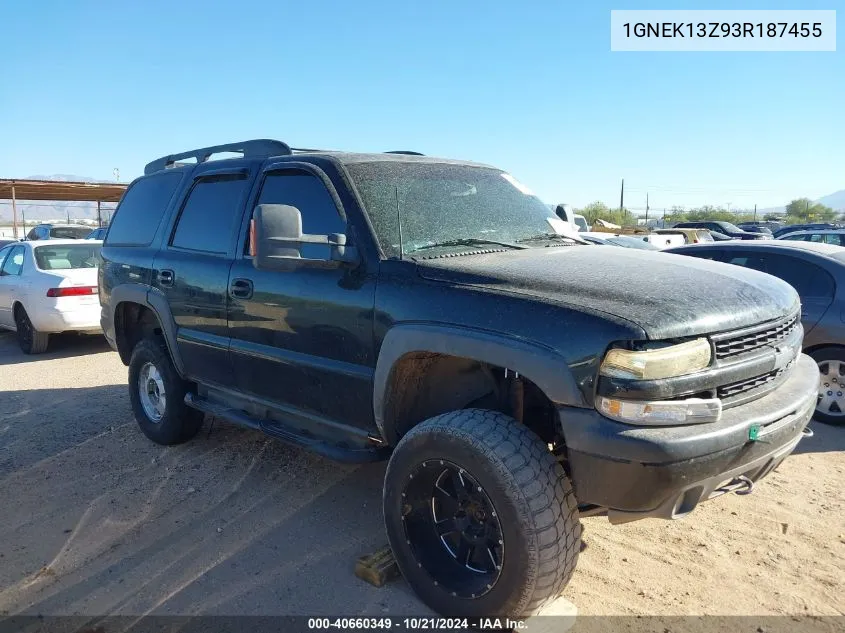 2003 Chevrolet Tahoe Z71 VIN: 1GNEK13Z93R187455 Lot: 40660349