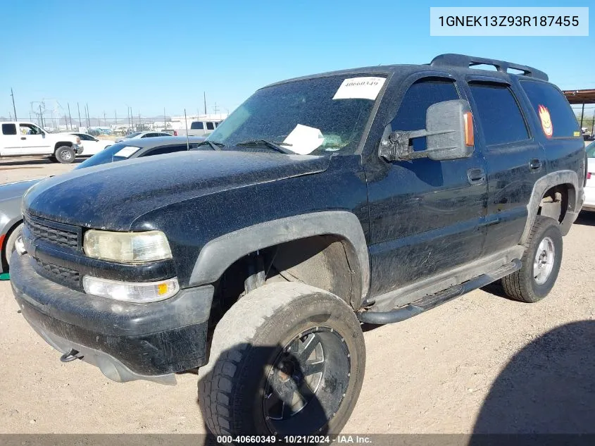 2003 Chevrolet Tahoe Z71 VIN: 1GNEK13Z93R187455 Lot: 40660349