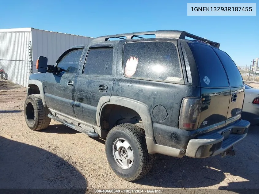 2003 Chevrolet Tahoe Z71 VIN: 1GNEK13Z93R187455 Lot: 40660349