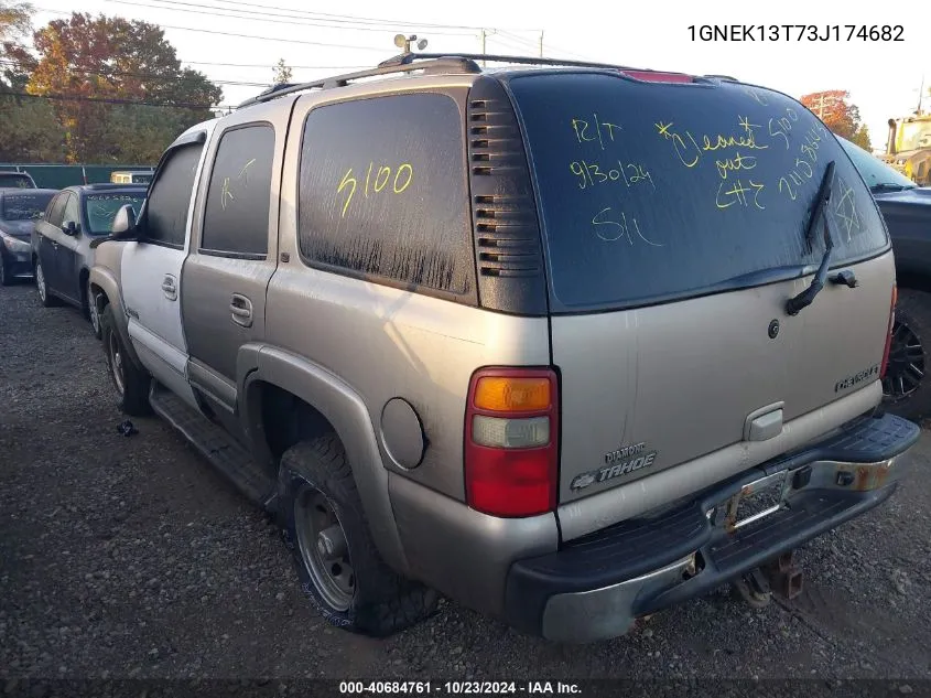 2003 Chevrolet Tahoe Lt VIN: 1GNEK13T73J174682 Lot: 40684761