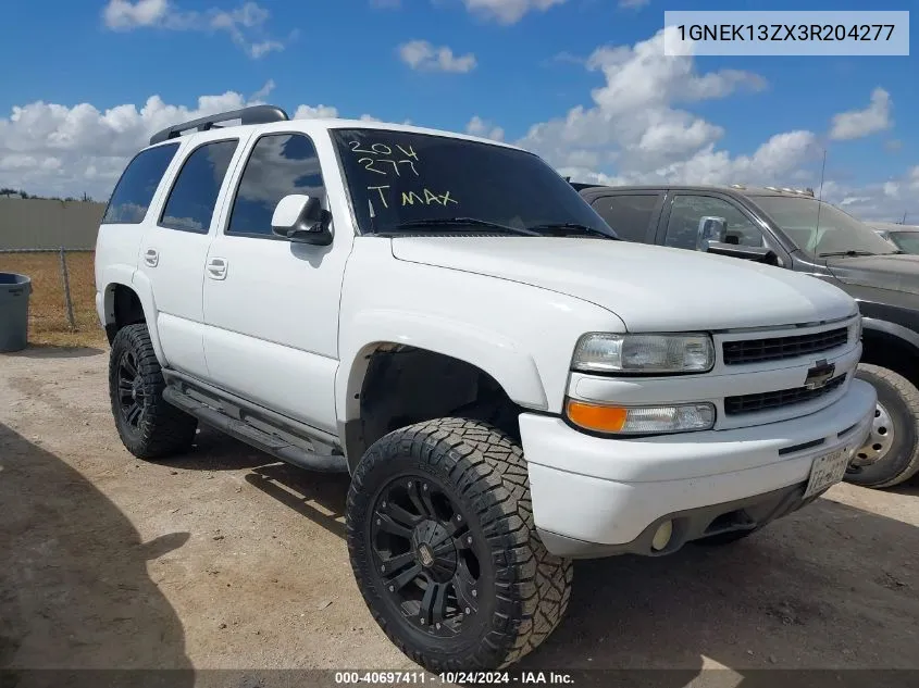 2003 Chevrolet Tahoe Z71 VIN: 1GNEK13ZX3R204277 Lot: 40697411