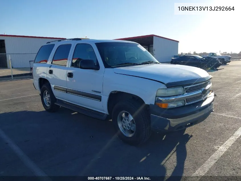 2003 Chevrolet Tahoe Ls VIN: 1GNEK13V13J292664 Lot: 40707667