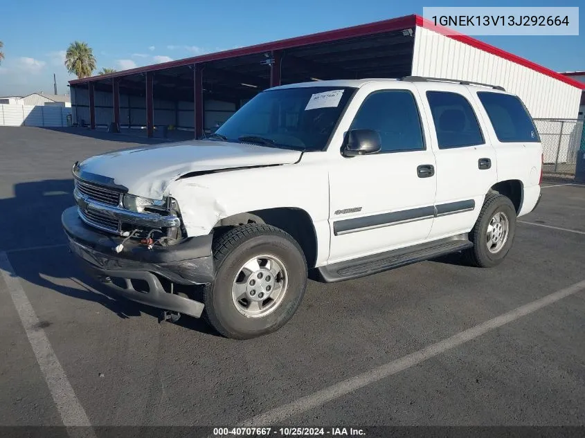 2003 Chevrolet Tahoe Ls VIN: 1GNEK13V13J292664 Lot: 40707667