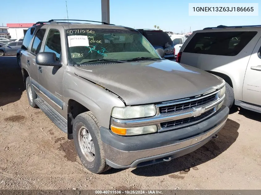 2003 Chevrolet Tahoe Ls VIN: 1GNEK13Z63J186665 Lot: 40711536