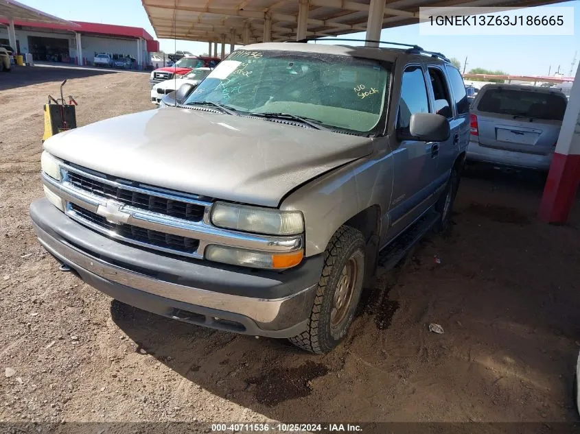 2003 Chevrolet Tahoe Ls VIN: 1GNEK13Z63J186665 Lot: 40711536