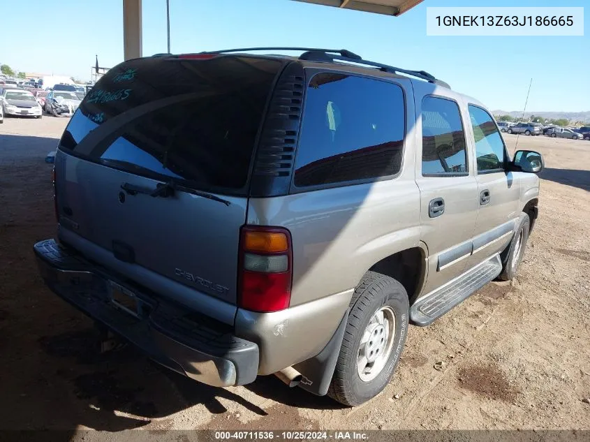 2003 Chevrolet Tahoe Ls VIN: 1GNEK13Z63J186665 Lot: 40711536