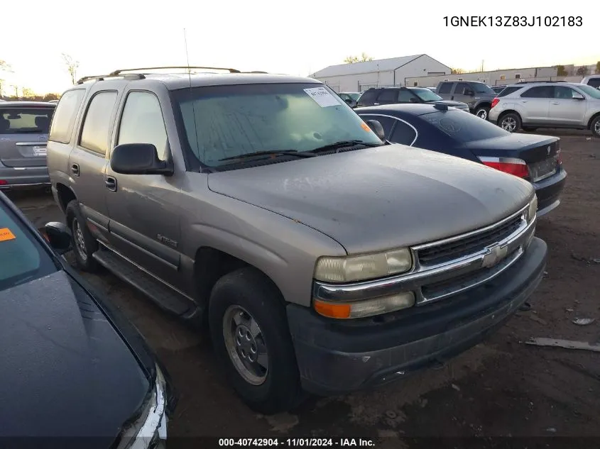 2003 Chevrolet Tahoe Ls VIN: 1GNEK13Z83J102183 Lot: 40742904