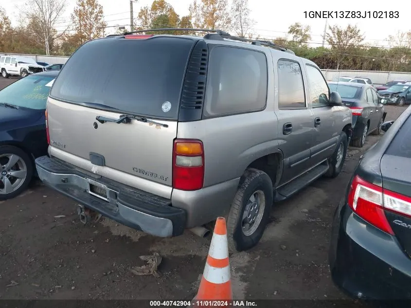 2003 Chevrolet Tahoe Ls VIN: 1GNEK13Z83J102183 Lot: 40742904