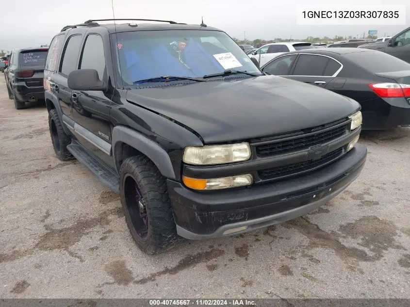 2003 Chevrolet Tahoe Lt VIN: 1GNEC13Z03R307835 Lot: 40745667