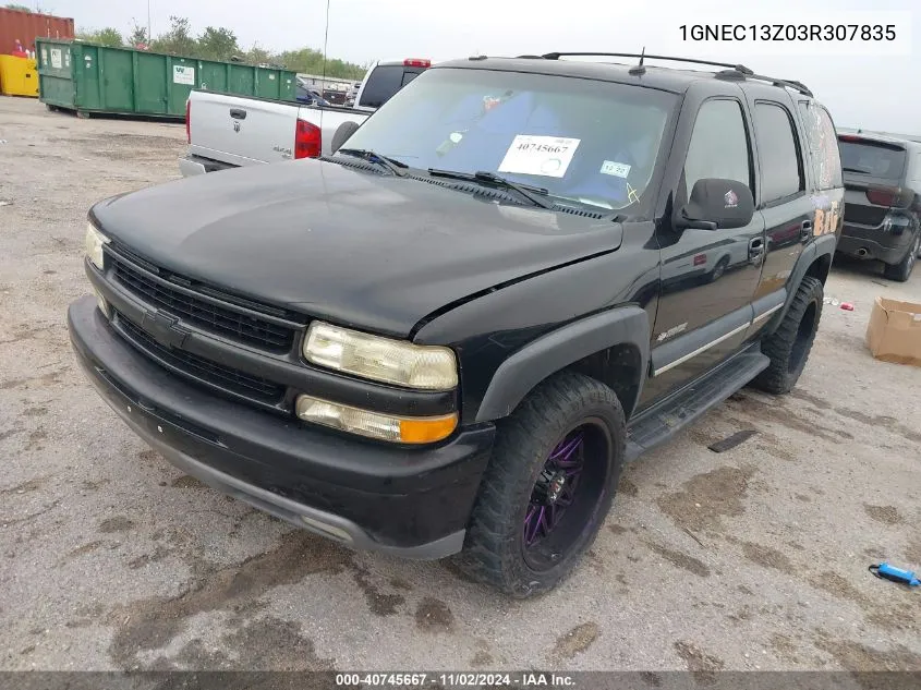 2003 Chevrolet Tahoe Lt VIN: 1GNEC13Z03R307835 Lot: 40745667