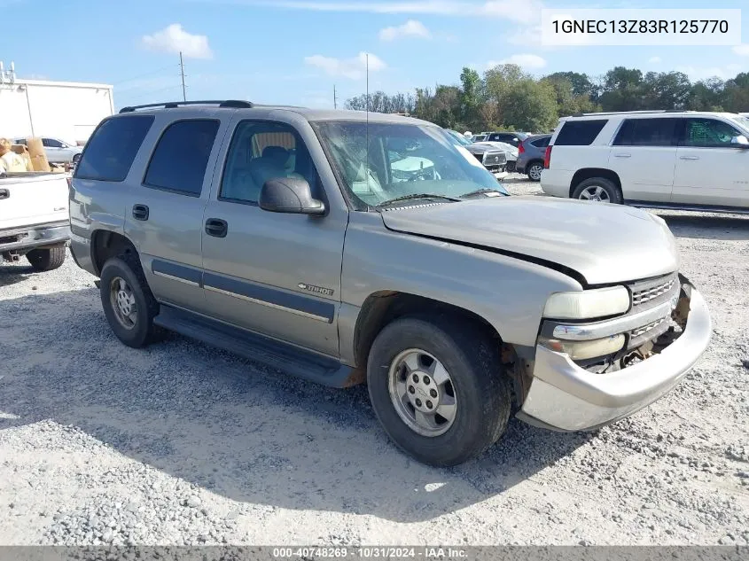 2003 Chevrolet Tahoe Ls VIN: 1GNEC13Z83R125770 Lot: 40748269