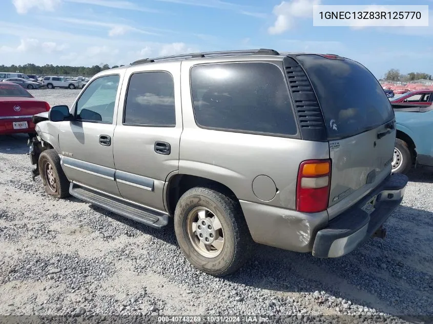 2003 Chevrolet Tahoe Ls VIN: 1GNEC13Z83R125770 Lot: 40748269