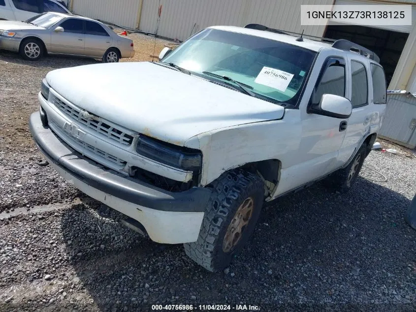 2003 Chevrolet Tahoe Z71 VIN: 1GNEK13Z73R138125 Lot: 40756986