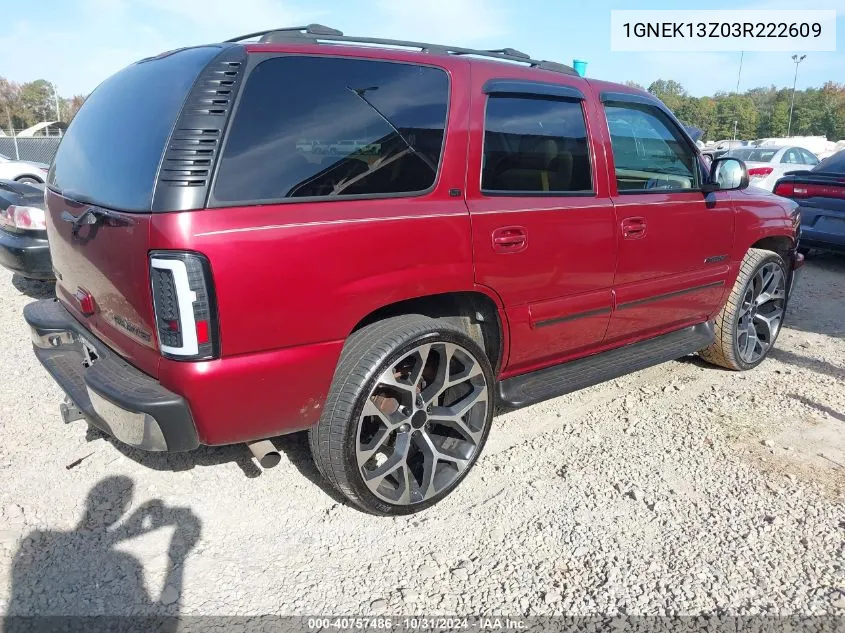 2003 Chevrolet Tahoe Lt VIN: 1GNEK13Z03R222609 Lot: 40757486