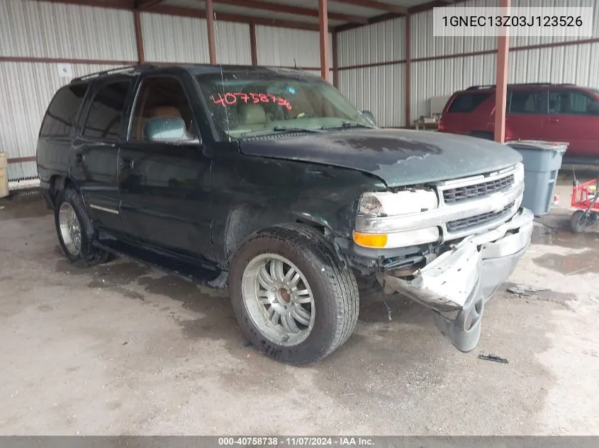 2003 Chevrolet Tahoe Lt VIN: 1GNEC13Z03J123526 Lot: 40758738