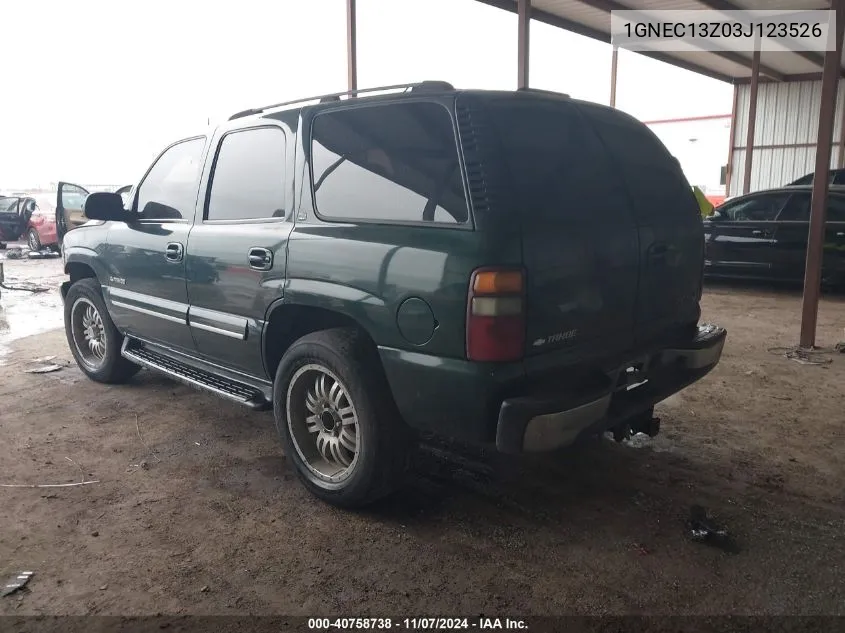 2003 Chevrolet Tahoe Lt VIN: 1GNEC13Z03J123526 Lot: 40758738