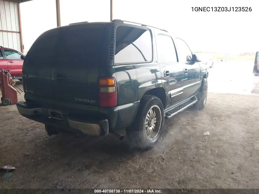 2003 Chevrolet Tahoe Lt VIN: 1GNEC13Z03J123526 Lot: 40758738