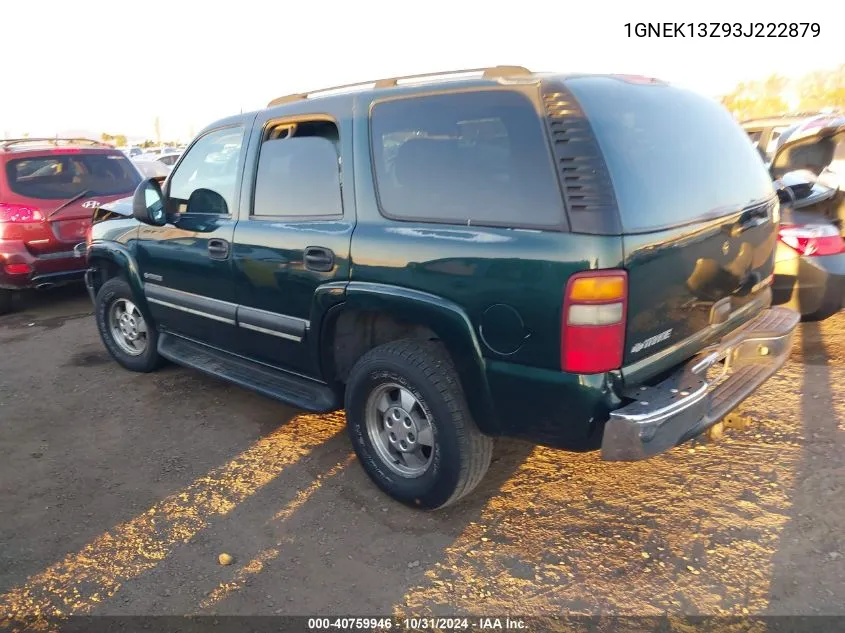 2003 Chevrolet Tahoe Ls VIN: 1GNEK13Z93J222879 Lot: 40759946