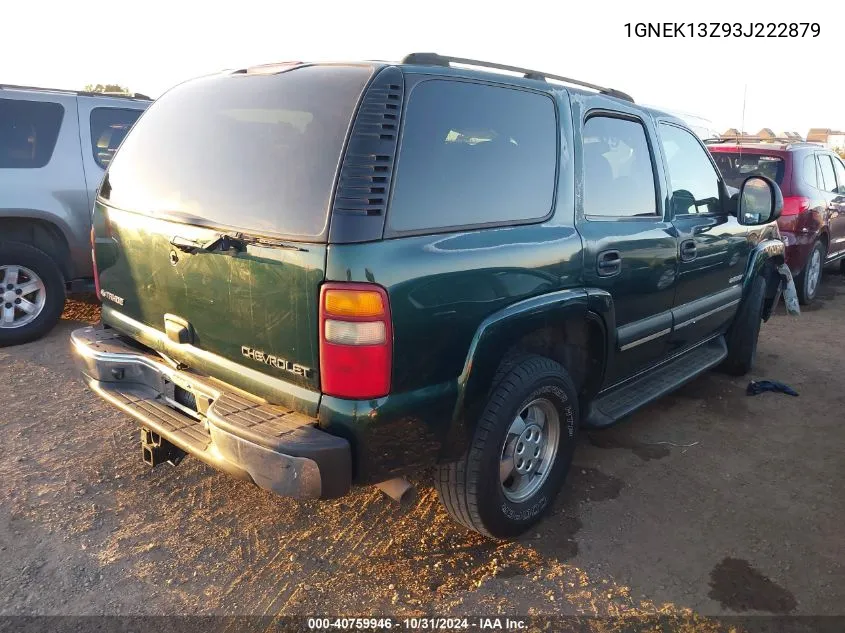 2003 Chevrolet Tahoe Ls VIN: 1GNEK13Z93J222879 Lot: 40759946