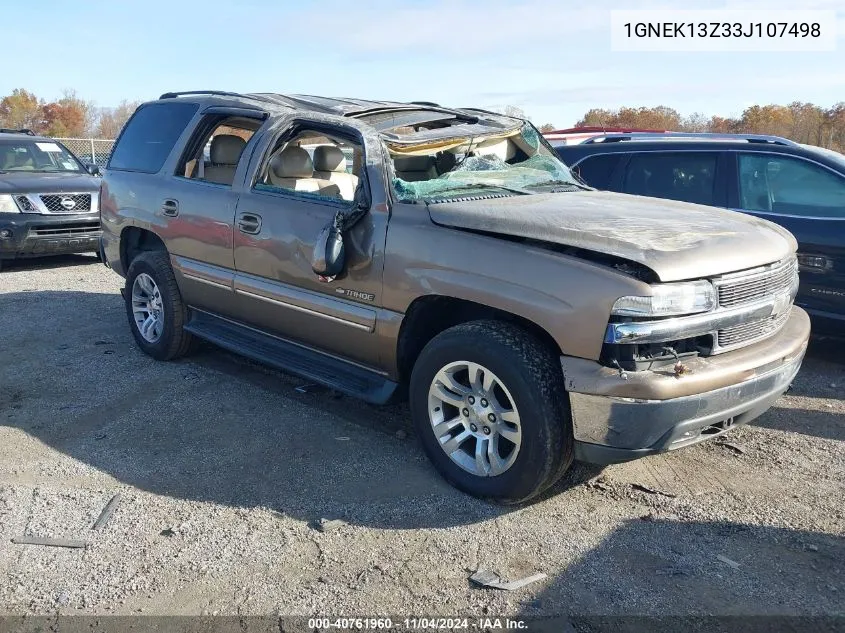 2003 Chevrolet Tahoe Lt VIN: 1GNEK13Z33J107498 Lot: 40761960