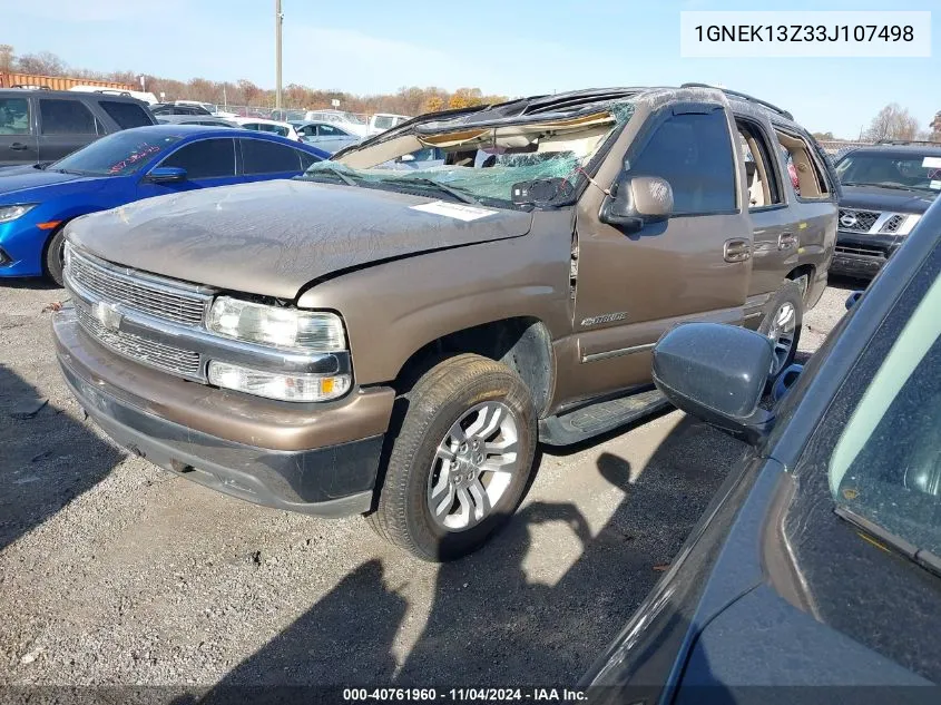 2003 Chevrolet Tahoe Lt VIN: 1GNEK13Z33J107498 Lot: 40761960