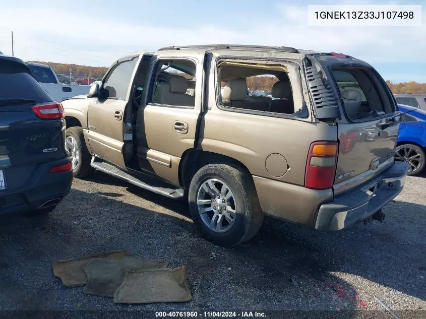 2003 Chevrolet Tahoe Lt VIN: 1GNEK13Z33J107498 Lot: 40761960