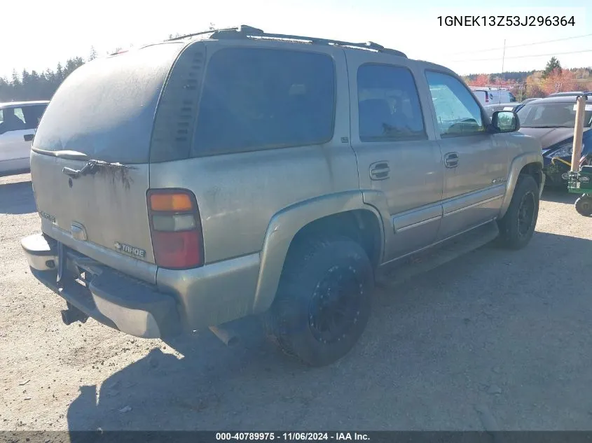 2003 Chevrolet Tahoe Lt VIN: 1GNEK13Z53J296364 Lot: 40789975