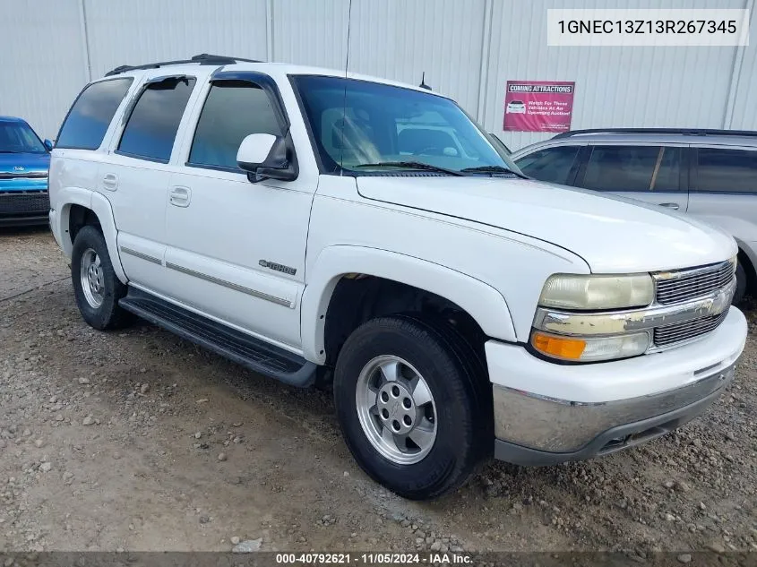 2003 Chevrolet Tahoe Lt VIN: 1GNEC13Z13R267345 Lot: 40792621