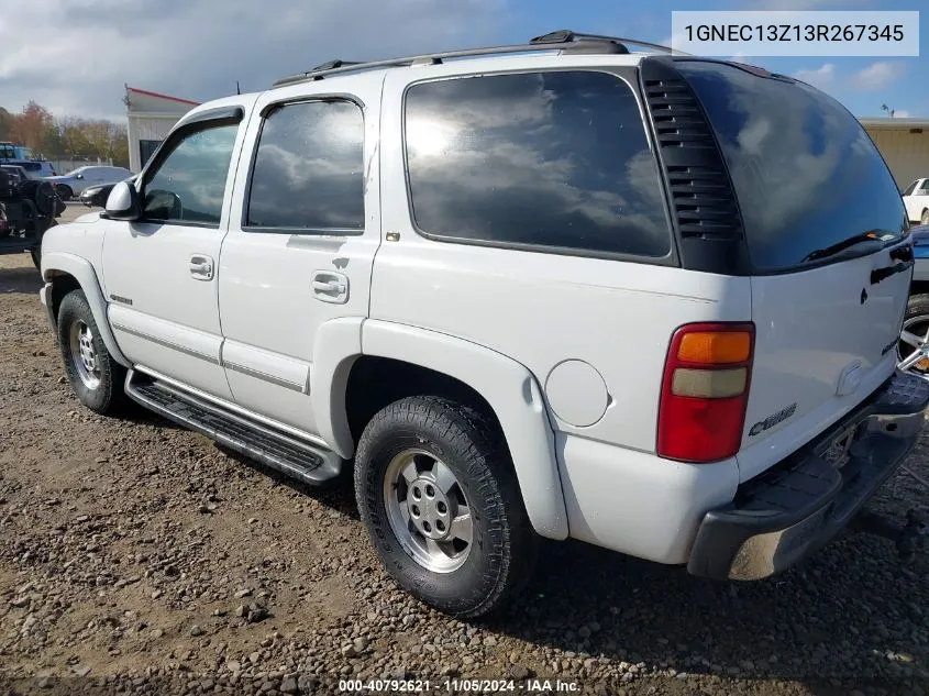 2003 Chevrolet Tahoe Lt VIN: 1GNEC13Z13R267345 Lot: 40792621