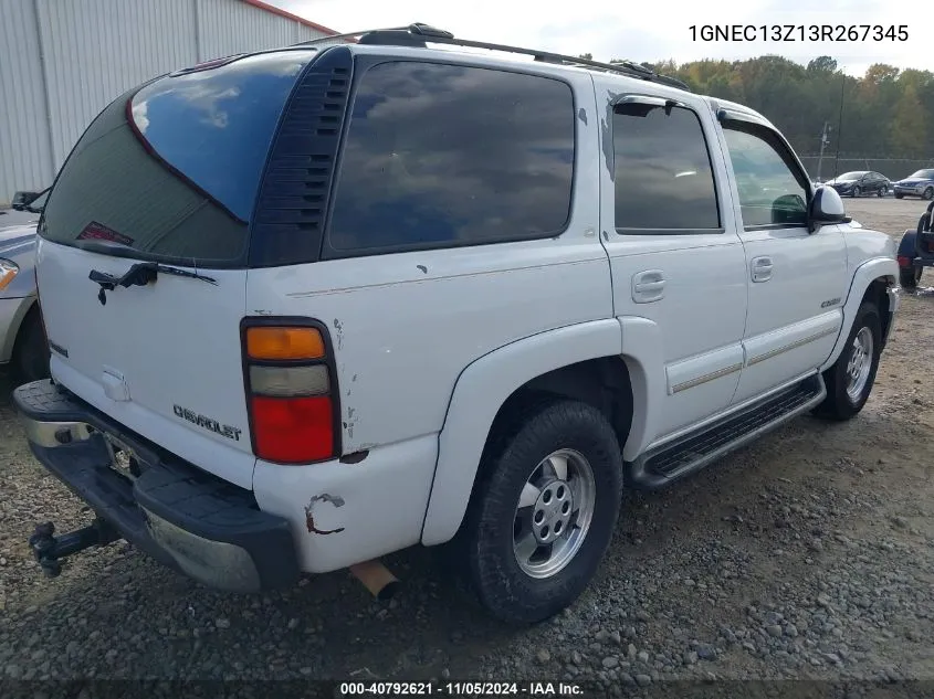 2003 Chevrolet Tahoe Lt VIN: 1GNEC13Z13R267345 Lot: 40792621