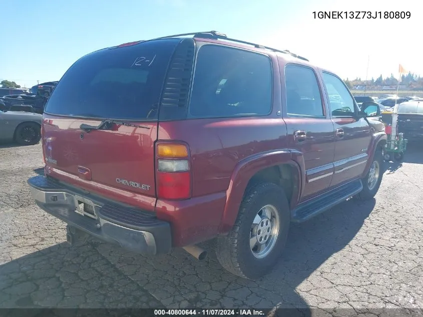 2003 Chevrolet Tahoe Lt VIN: 1GNEK13Z73J180809 Lot: 40800644