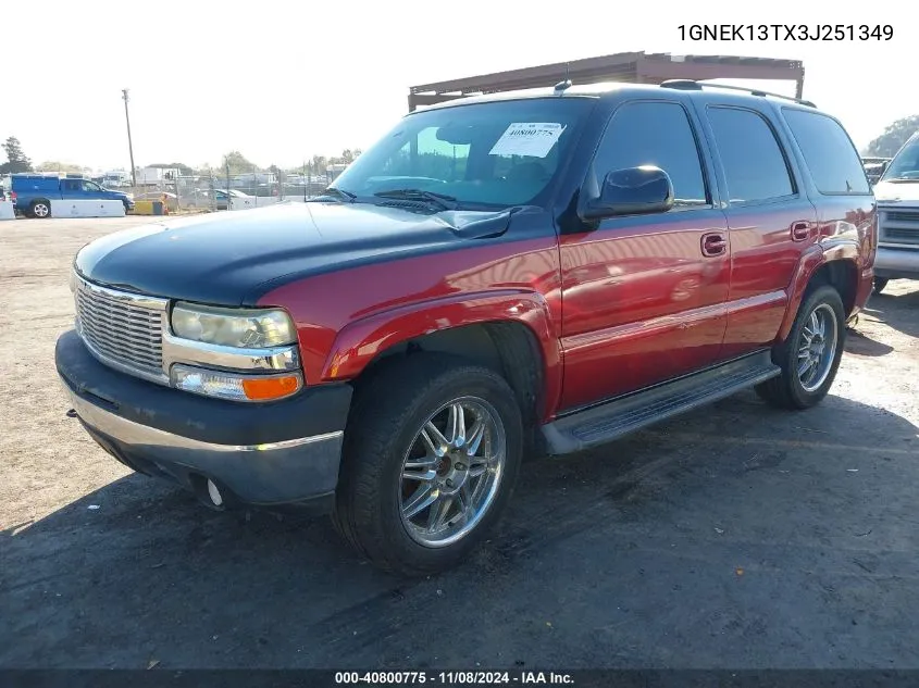 2003 Chevrolet Tahoe Lt VIN: 1GNEK13TX3J251349 Lot: 40800775