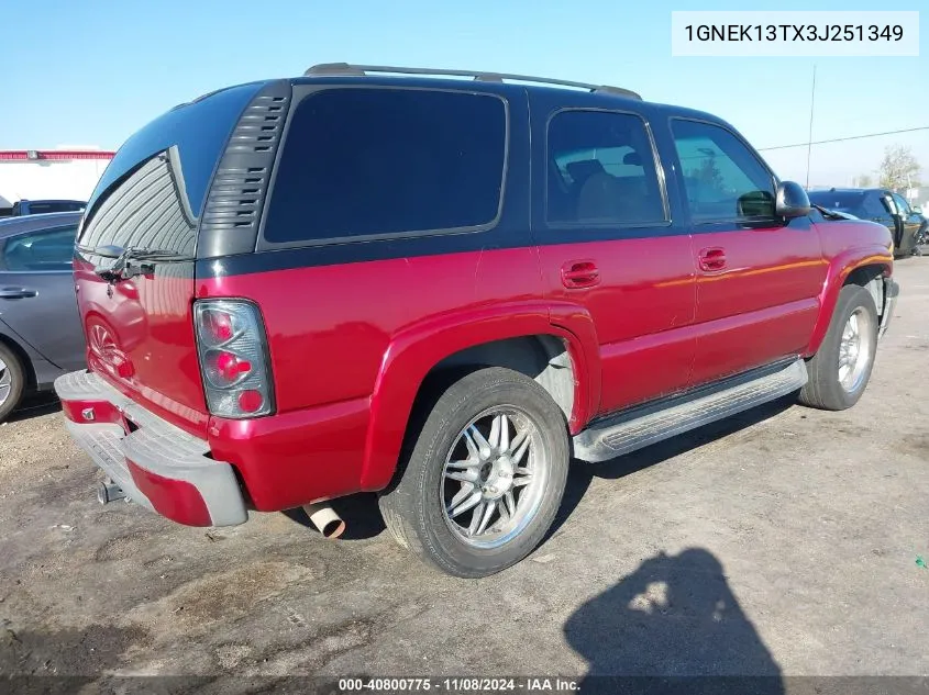 2003 Chevrolet Tahoe Lt VIN: 1GNEK13TX3J251349 Lot: 40800775