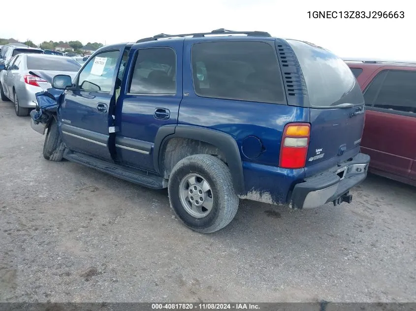 2003 Chevrolet Tahoe Lt VIN: 1GNEC13Z83J296663 Lot: 40817820