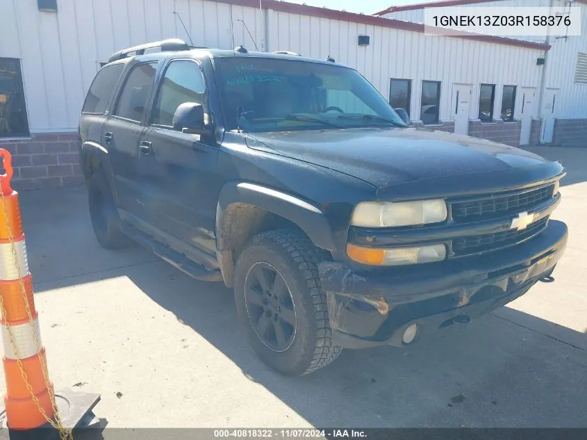 2003 Chevrolet Tahoe Z71 VIN: 1GNEK13Z03R158376 Lot: 40818322