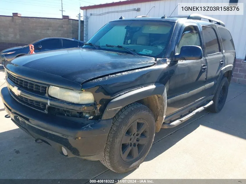 2003 Chevrolet Tahoe Z71 VIN: 1GNEK13Z03R158376 Lot: 40818322