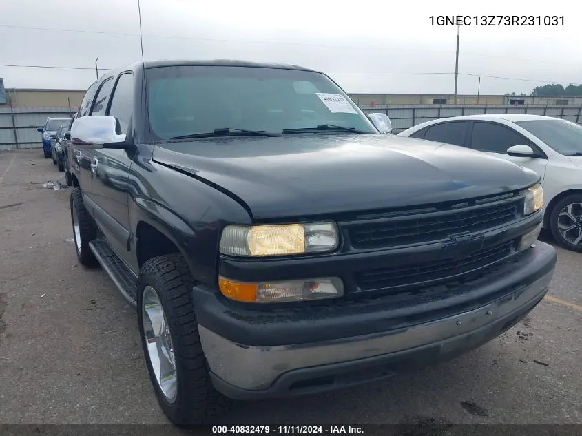 2003 Chevrolet Tahoe Ls VIN: 1GNEC13Z73R231031 Lot: 40832479