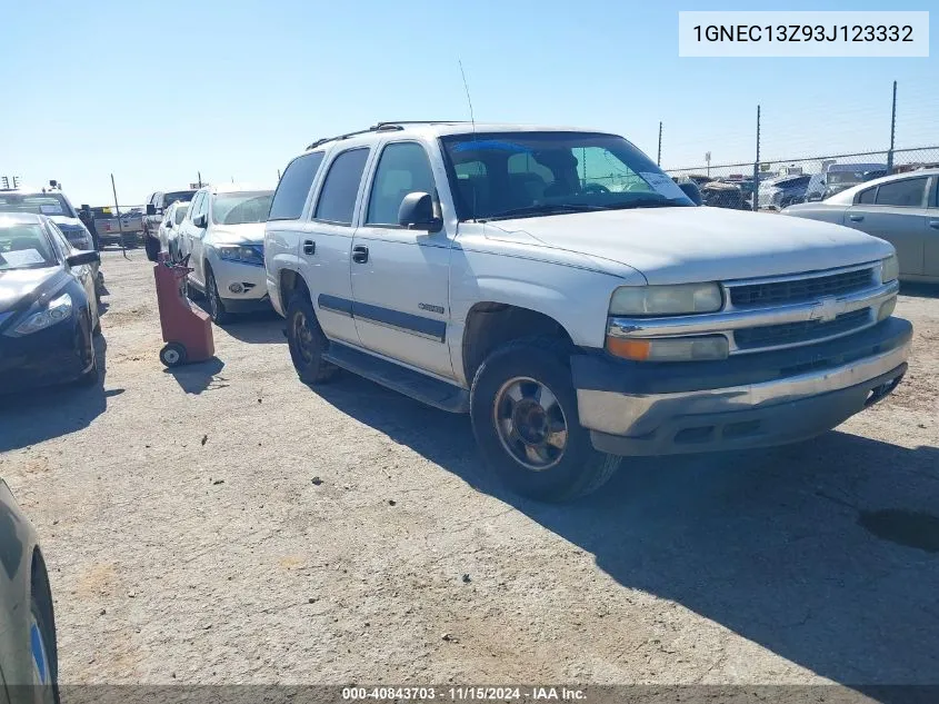 2003 Chevrolet Tahoe Ls VIN: 1GNEC13Z93J123332 Lot: 40843703